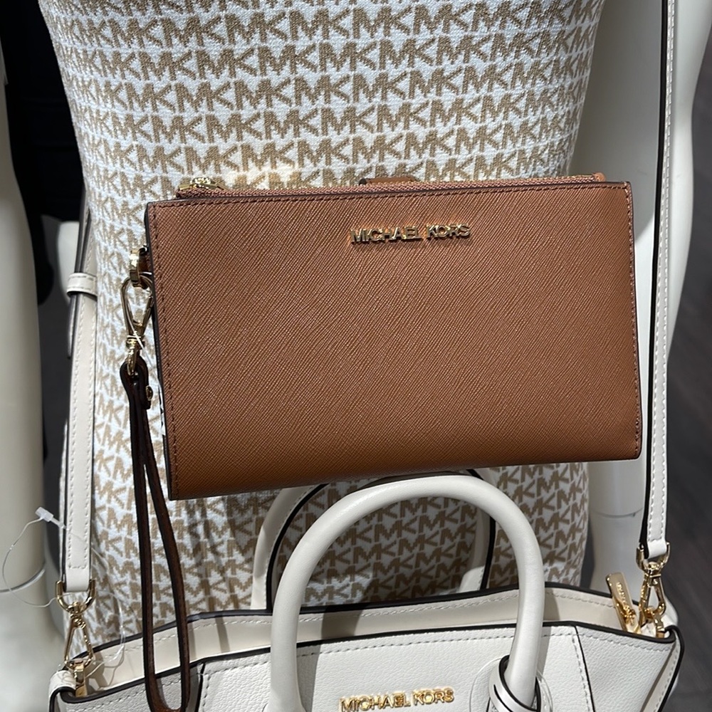 MICHAEL KORS LARGE DOUBLE ZIP WRISTLET WALLET PHONE CASE